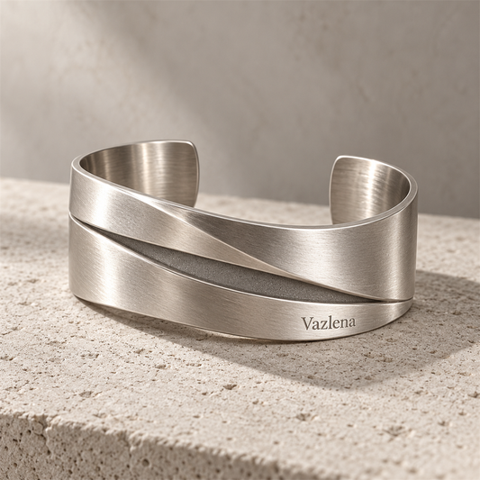 Vazlena Folded Silver-Tone Cuff