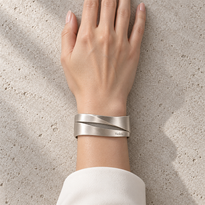 Vazlena Folded Silver-Tone Cuff